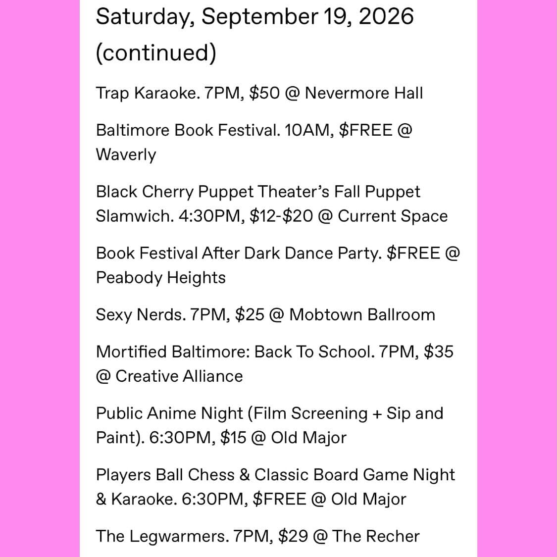 The Legwarmers β event in Baltimore